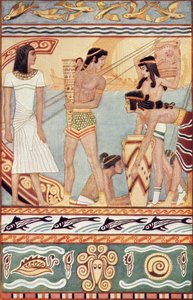 Comerciantes de Creta, ilustração de &39;Myths of Crete e Pre-Hellenic Europe&39; de Donald A. Mackenzie, publicado em 1917
